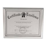 Universal® Plastic Document Frame, for 8.5 x 11, Easel Back, Metallic Silver (UNV76853)