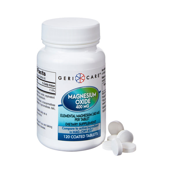Geri-Care® Mineral Supplement Magnesium Oxide 400 mg Strength Tablet 120 per Bottle (852545_BT) 1/BT