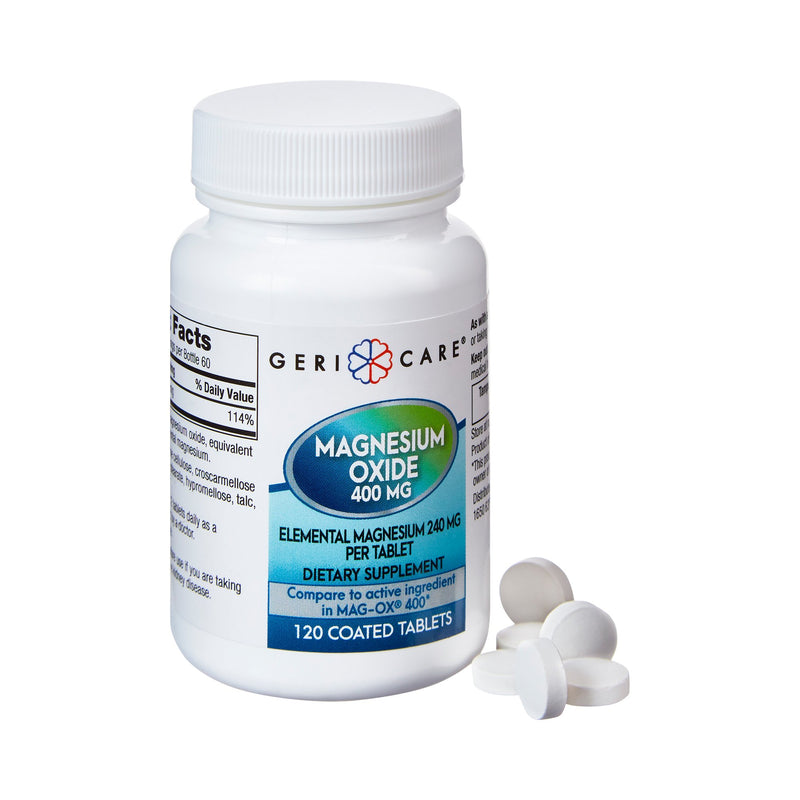 Geri-Care® Mineral Supplement Magnesium Oxide 400 mg Strength Tablet 120 per Bottle (852545_BT) 1/BT