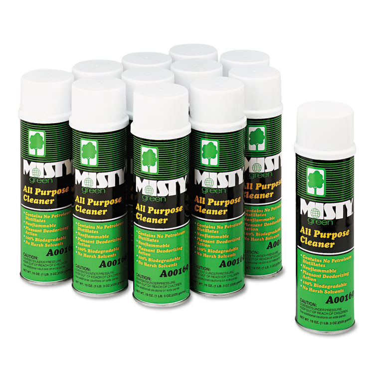Misty® Green All-Purpose Cleaner, Citrus Scent, 19 oz Aerosol Spray, 12/Carton (AMR1001583)
