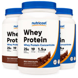 Nutricost Whey Protein Concentrate Oral Supplement Chocolate Flavor Powder 1.5 lb. Canister (1270267_BT) 1/BT