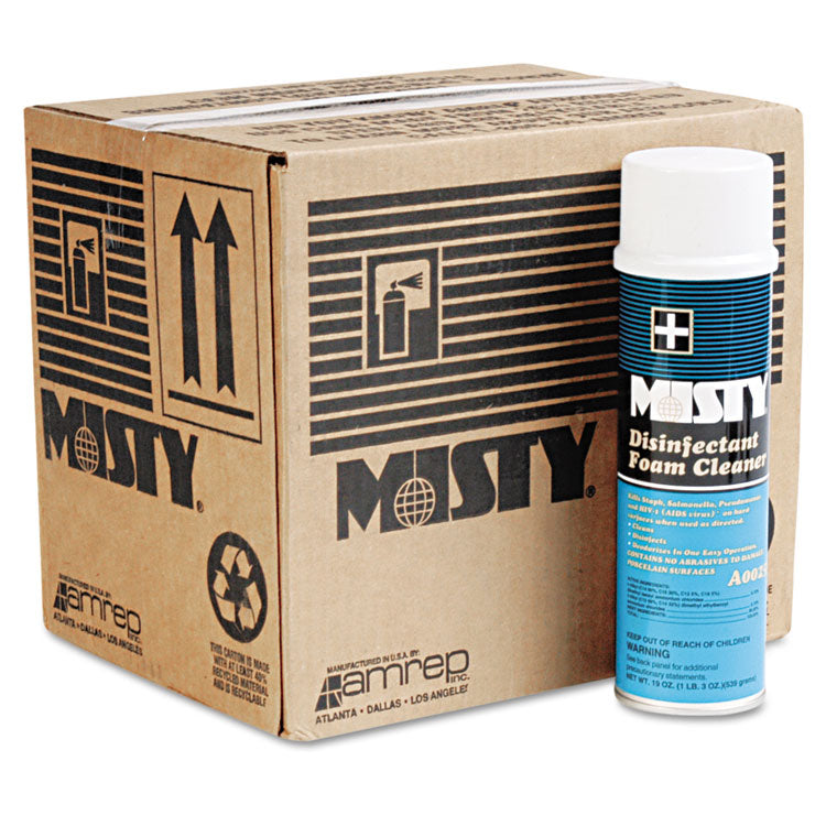 Misty® Disinfectant Foam Cleaner, Fresh Scent, 19 oz Aerosol Spray, 12/Carton (AMR1001907)