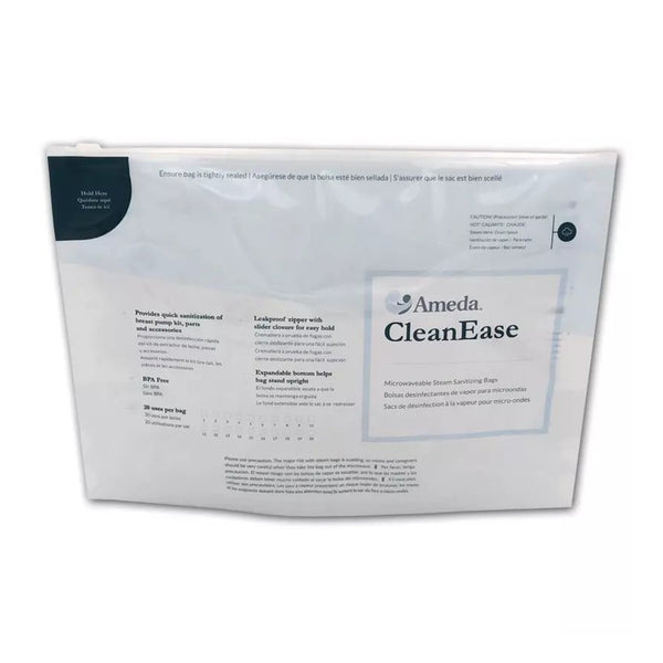 Ameda CleanEase Microwavable Steam Sanitizing Bags For Breast Pump Parts (1177701_EA) 1/EA