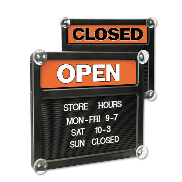Headline® Sign Double-Sided Open/Closed Sign w/Plastic Push Characters, 14.38 x 12.38 (USS3727) Each