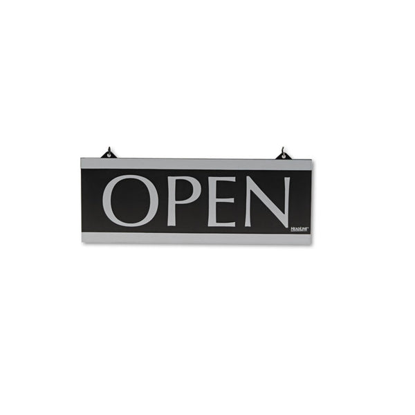 Headline® Sign Century Series Reversible Open/Closed Sign, w/Suction Mount, 13 x 5, Black (USS4246) Each