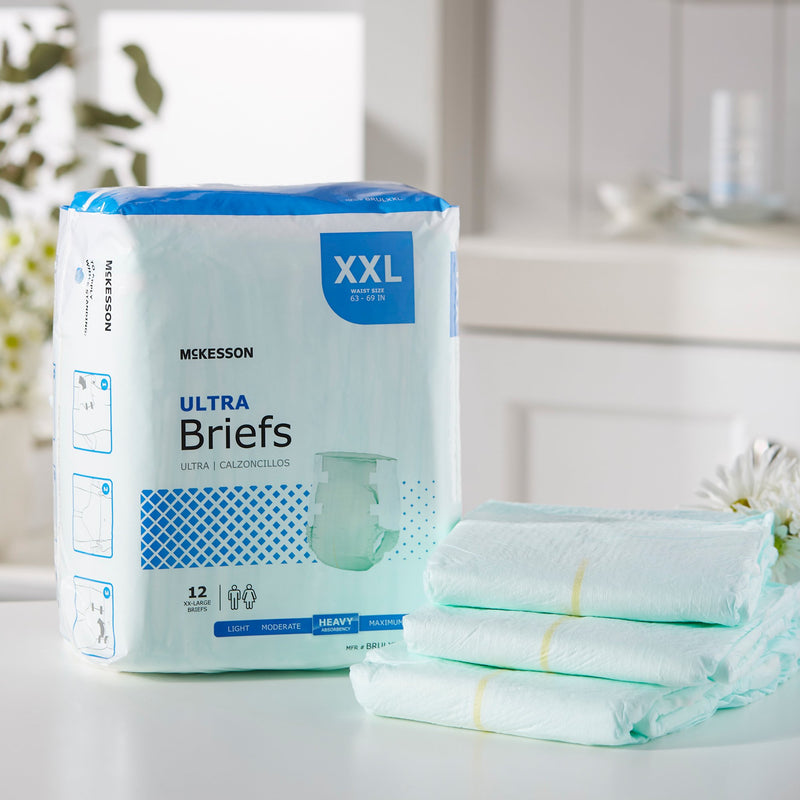 McKesson Ultra Unisex Adult Incontinence Brief 2X-Large Disposable Heavy Absorbency (742323_CS) 4/CS
