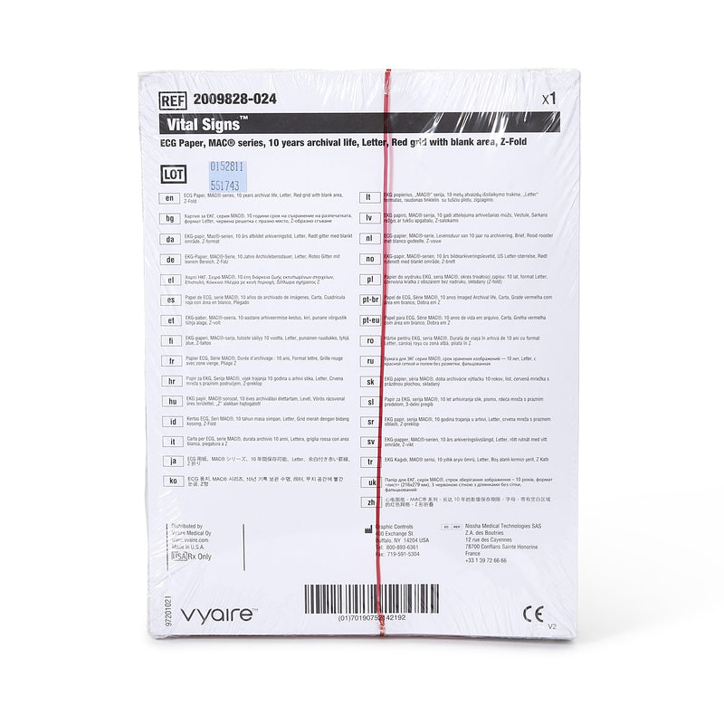 GE Recording Chart Paper Z-Fold Red Grid (285546_EA) 1/EA