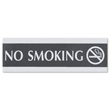 Headline® Sign Century Series Office Sign, NO SMOKING, 9 x 3, Black/Silver (USS4757) Each