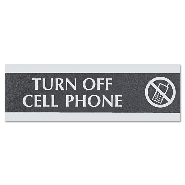 Headline® Sign Century Series Office Sign,TURN OFF CELL PHONE, 9 x 3 (USS4759) Each