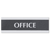 Headline® Sign Century Series Office Sign, OFFICE, 9 x 3, Black/Silver (USS4762) Each