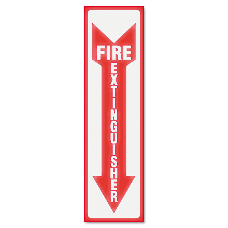 Headline® Sign Glow In The Dark Sign, 4 x 13, Red Glow, Fire Extinguisher (USS4793) Each