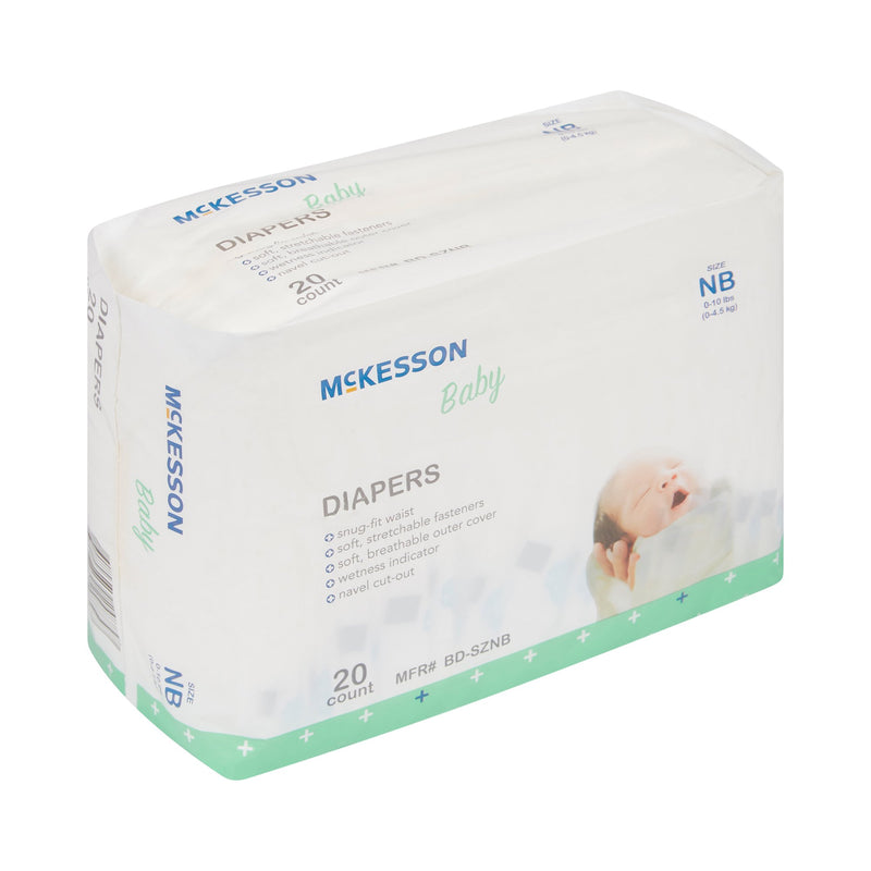 McKesson Unisex Baby Diaper Newborn Disposable Heavy Absorbency (1167076_BG) 20/BG