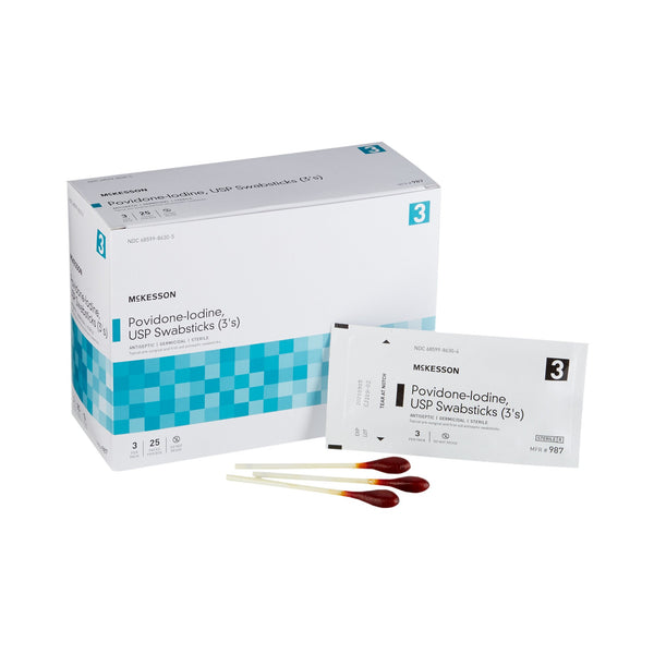 McKesson Impregnated Swabstick 10% Strength Povidone-Iodine Individual Packet Sterile (854753_CS) 250/CS