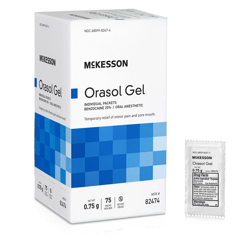 McKesson Oral Pain Relief 20% Strength Benzocaine Oral Gel 0.75 Gram (1111727_CS) 900/CS