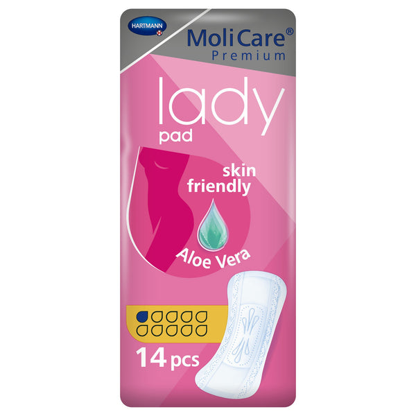 MoliCare® Premium Lady Pads Bladder Control Pad 3 X 8-1/2 Inch Light Absorbency Polymer Core One Size Fits Most (1127655_BG) 14/BG