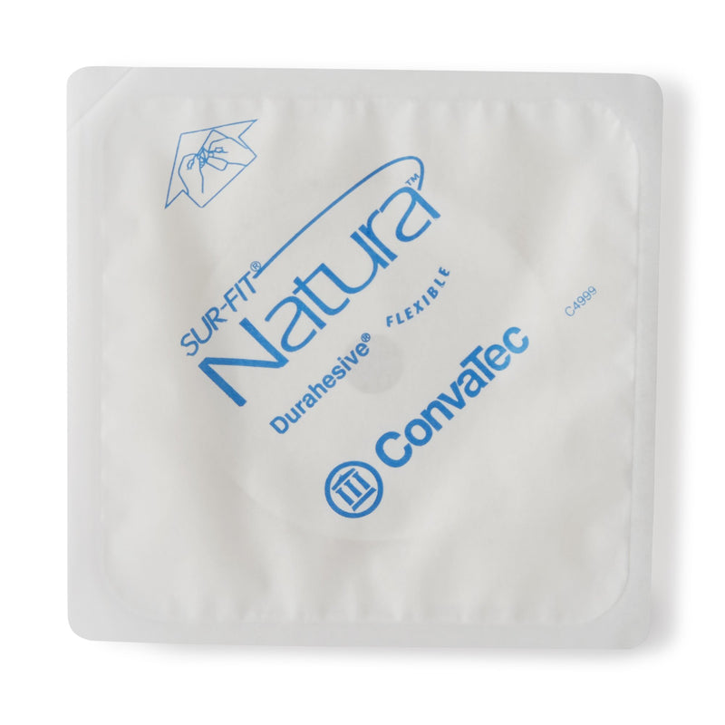 Sur-Fit Natura® Ostomy Barrier Trim to Fit, Extended Wear Durahesive® Adhesive 45 mm Flange Hydrocolloid 1 to 1-1/4 Inch Opening 4 X 4 Inch (461920_EA) 1/EA