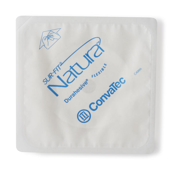Sur-Fit Natura® Ostomy Barrier Trim to Fit, Extended Wear Durahesive® Adhesive 45 mm Flange Hydrocolloid 1 to 1-1/4 Inch Opening 4 X 4 Inch (461920_BX) 10/BX