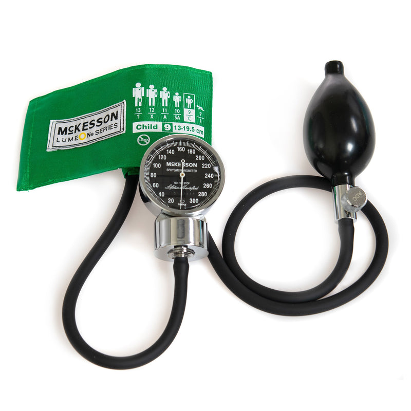 McKesson LUMEON™ Aneroid Sphygmomanometer Unit Pediatric Cuff Nylon Cuff 13 - 19.5 cm Pocket Aneroid (995509_BX) 1/BX