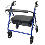 McKesson Bariatric 4 Wheel Rollator Blue Adjustable Height / Heavy Duty / Folding Steel Frame (1065270_EA) 1/EA