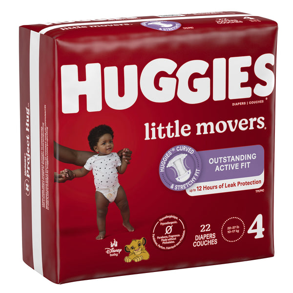 Huggies® Little Movers Unisex Baby Diaper Size 4 Disposable Moderate Absorbency (1128668_PK) 22/PK