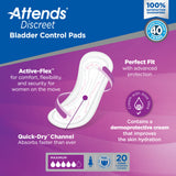 Attends® Discreet Maximum Bladder Control Pad 13 Inch Length Heavy Absorbency Polymer Core One Size Fits Most (1039117_CS) 200/CS