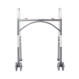 McKesson Bariatric Dual Release Folding Walker with Wheels Adjustable Height Steel Frame 500 lbs. Weight Capacity 32 to 39 Inch Height (1065261_EA) 1/EA