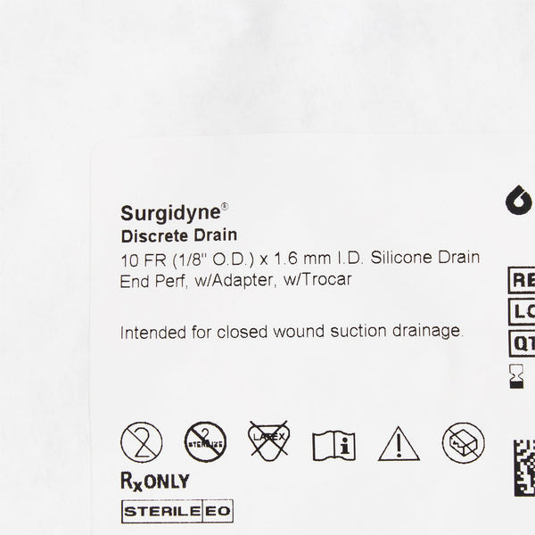 McKesson Brand Wound Drain Tube Round Type With Trocar Round Perforated Channel Type 10 Fr. Size Sterile (491312_CS) 10/CS