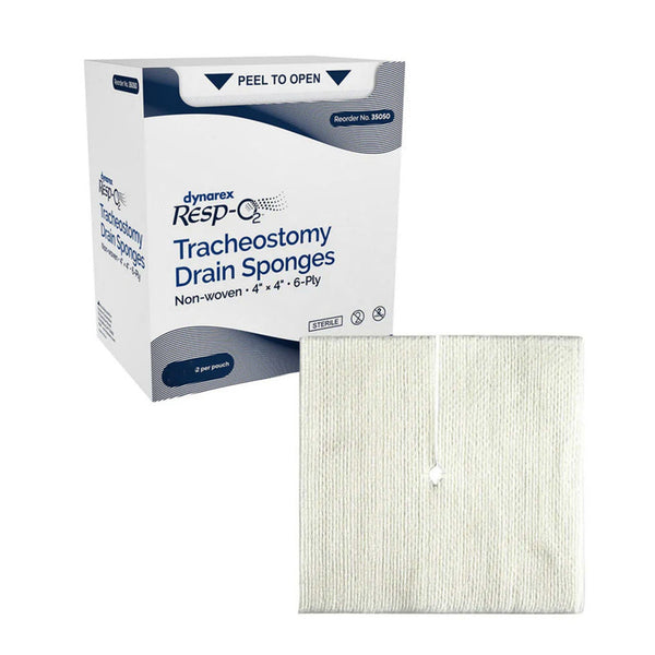 Dynarex Resp-O2™ Drain Sponge 4 X 4 Inch 6-Ply Sterile 2 per Pack (1208402_PK) 12/PK