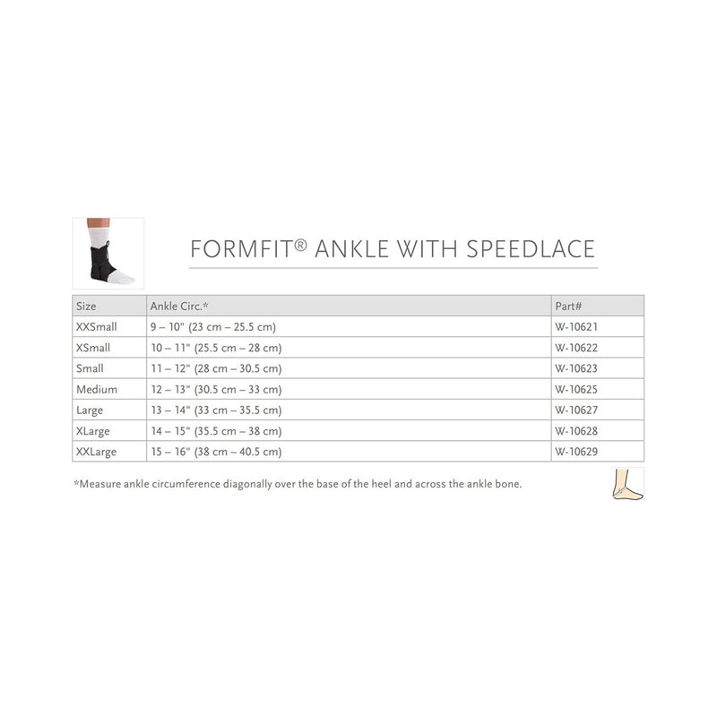 Ossur® FormFit® Ankle Brace with Speed Lace X-Small Lace-Up / Figure-8 Strap Foot (892101_EA) 1/EA