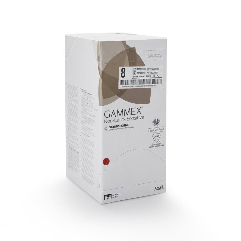 GAMMEX® Non-Latex Sensitive Surgical Glove Size 8 Sterile Polychloroprene Standard Cuff Length Micro-Textured Cream Chemo Tested (833676_BX) 50/BX