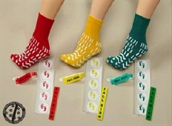Confetti Treads® Risk Management Slipper Socks Unisex Adult Large All Around Tread Single Patient Use Yellow (825774_DZ) 12/DZ