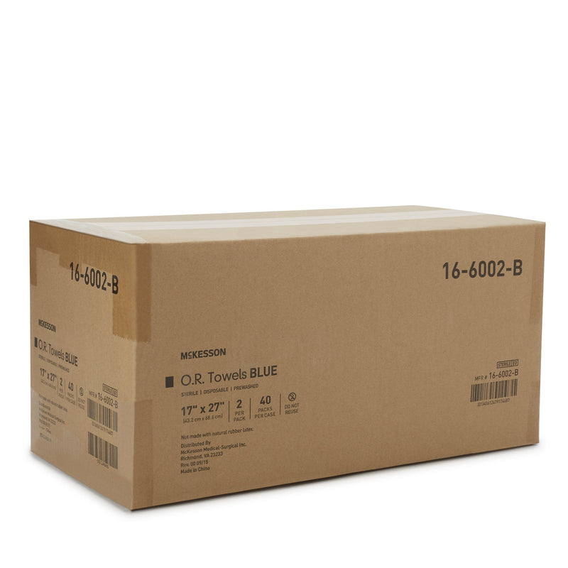 McKesson O.R. Towel 17 W X 27 L Inch Blue Sterile (277860_CS) 40/CS