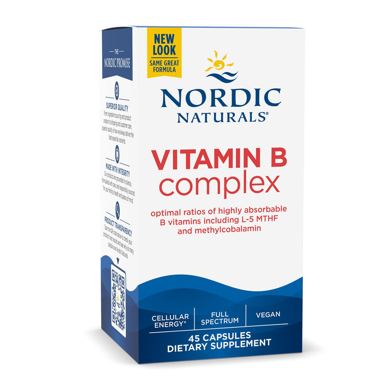 Nordic Naturals® Vitamin B Complex Dietary Supplement Vitamin B1 37 mg Strength Capsule 45 per Bottle (1264954_BT) 1/BT