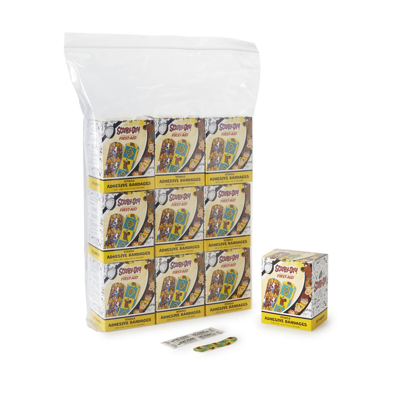 American® White Cross Stat Strip® Adhesive Strip 3/4 X 3 Inch Plastic Rectangle Kid Design (Scooby Doo) Sterile (720310_BX) 100/BX