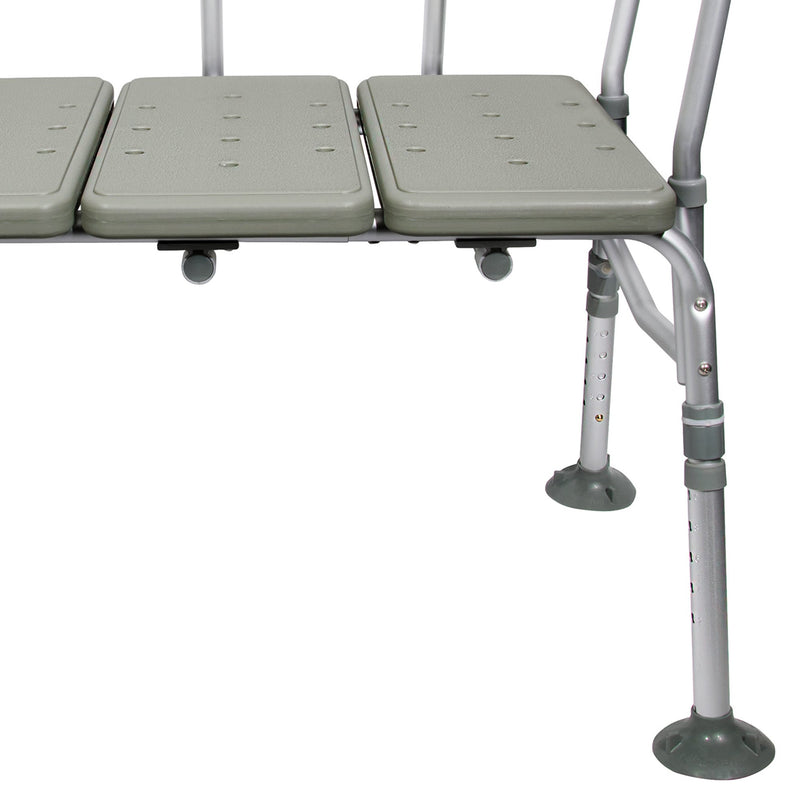 McKesson Knocked Down Bath Transfer Bench Removable Arm Rail 17-1/2 to 22-1/2 Inch Seat Height 400 lbs. Weight Capacity (1128904_EA) 1/EA
