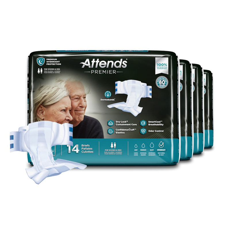 Attends® Premier Unisex Adult Incontinence Brief Medium Disposable Heavy Absorbency (1128073_CS) 56/CS