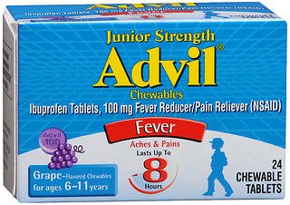 Advil® Pain Relief 100 mg Strength Ibuprofen Chewable Tablet 24 per Bottle (989191_BT) 1/BT
