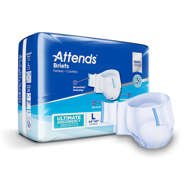 Attends® Advanced Unisex Adult Incontinence Brief Large Disposable Heavy Absorbency (950225_BG) 24/BG