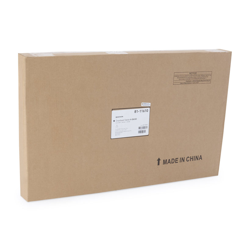 McKesson Overbed Table Non-Tilt Top Spring Assisted Lift 28-1/4 to 43-1/4 Inch Height Range (1215723_CS) 1/CS