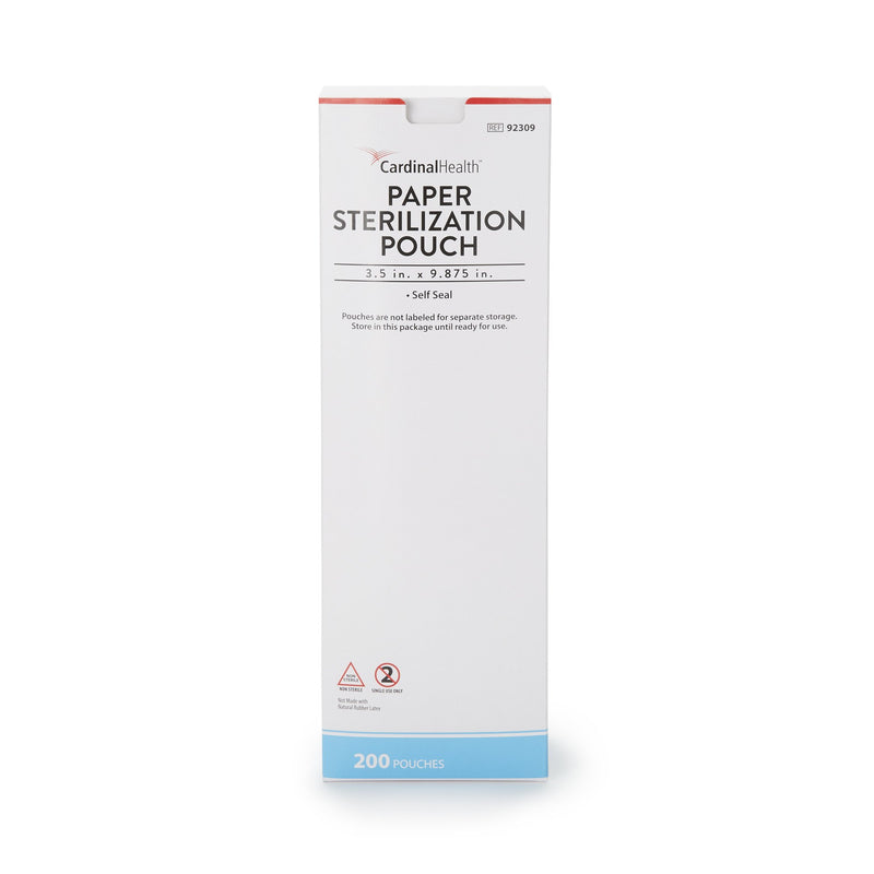 Cardinal Health™ Sterilization Pouch Ethylene Oxide (EO) Gas / Steam 3-1/2 X 9 Inch Transparent / White Self Seal Paper / Film (344693_PK) 200/PK