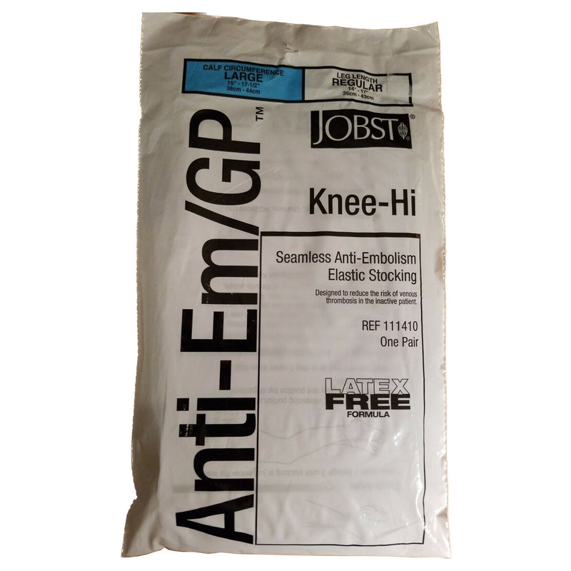 Jobst® Anti-embolism/GPT™ Anti-embolism Stocking Knee High Large / Regular White Inspection Toe (203521_PR) 1/PR