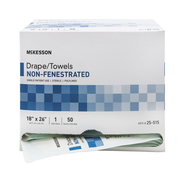McKesson General Purpose Drape Poly Lined Towel Drape 18 W X 26 L Inch Sterile (68107_CS) 300/CS