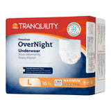 Tranquility® Premium OverNight™ Unisex Adult Absorbent Underwear Pull On with Tear Away Seams Large Disposable Heavy Absorbency (665230_CS) 64/CS