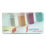 Surgilance® Safety Lancet 21 Gauge Retractable Push Button Activation Finger (511848_BX) 100/BX