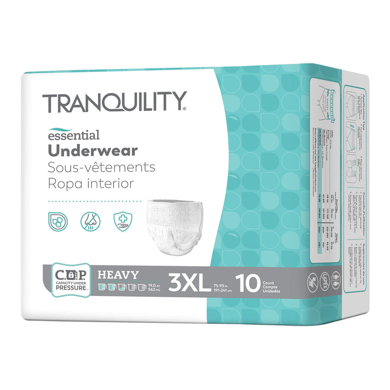 Tranquility® Essential Unisex Adult Absorbent Underwear Pull On with Tear Away Seams 3X-Large Disposable Heavy Absorbency (1252479_CS) 40/CS