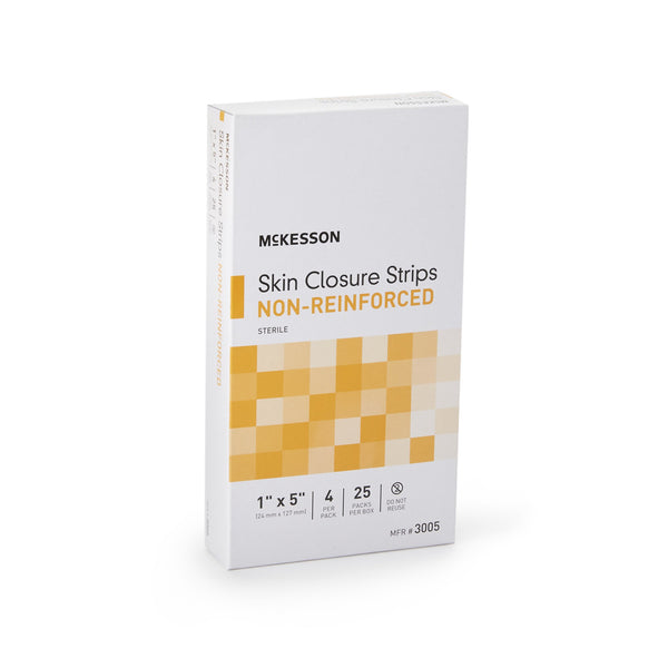 McKesson Skin Closure Strip 1 X 5 Inch Nonwoven Material Flexible Strip Tan (876304_BX) 25/BX