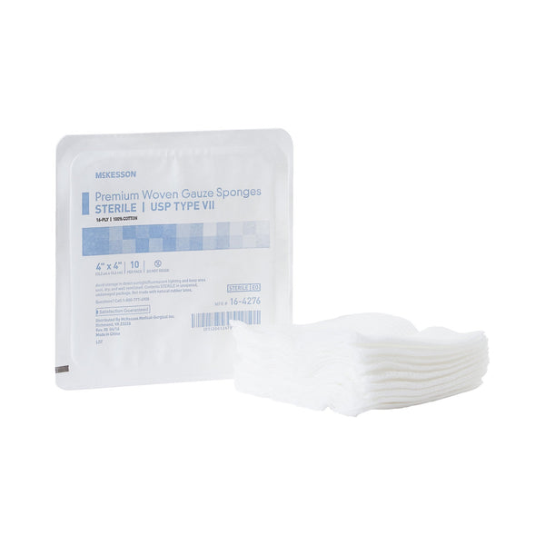 McKesson Gauze Sponge 4 X 4 Inch 16-Ply Sterile 10 per Tray (474706_CS) 72/CS