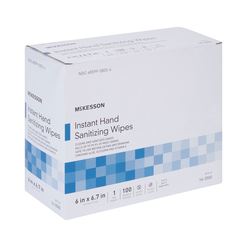 McKesson Hand Sanitizing Wipe 100 Count Ethyl Alcohol Wipe Individual Packet (1055597_CS) 1000/CS