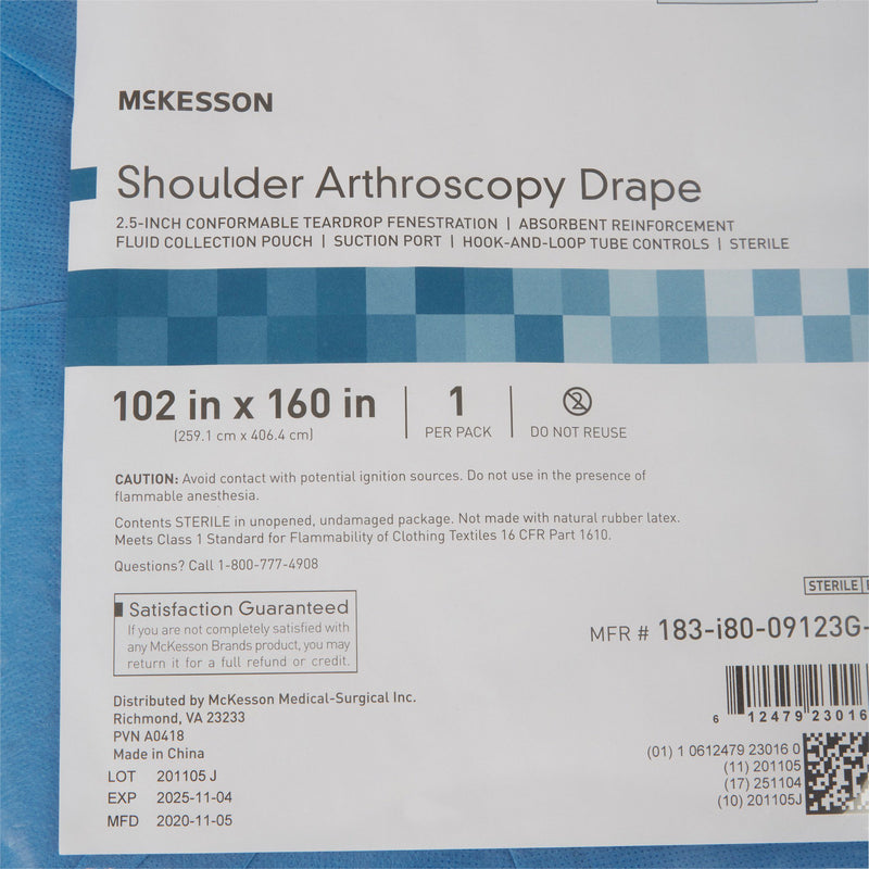 McKesson Orthopedic Drape Shoulder Arthroscopy Drape 102 W X 160 L Inch Sterile (1101303_PK) 1/PK