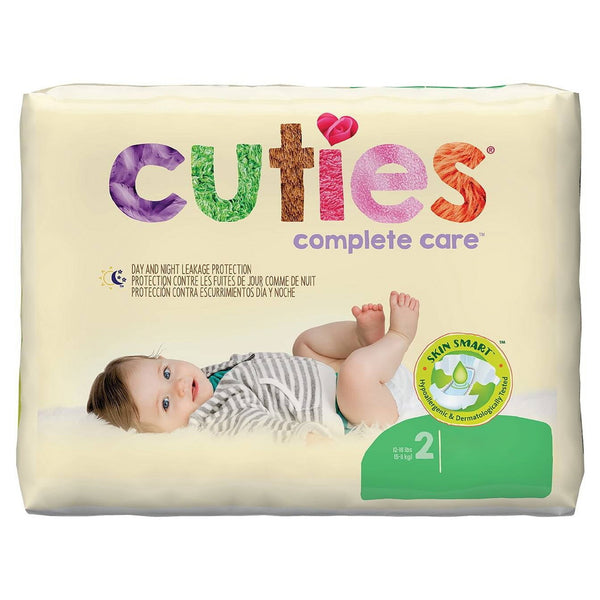 Cuties® Complete Care Unisex Baby Diaper Size 2 Disposable Heavy Absorbency (1206480_PK) 25/PK